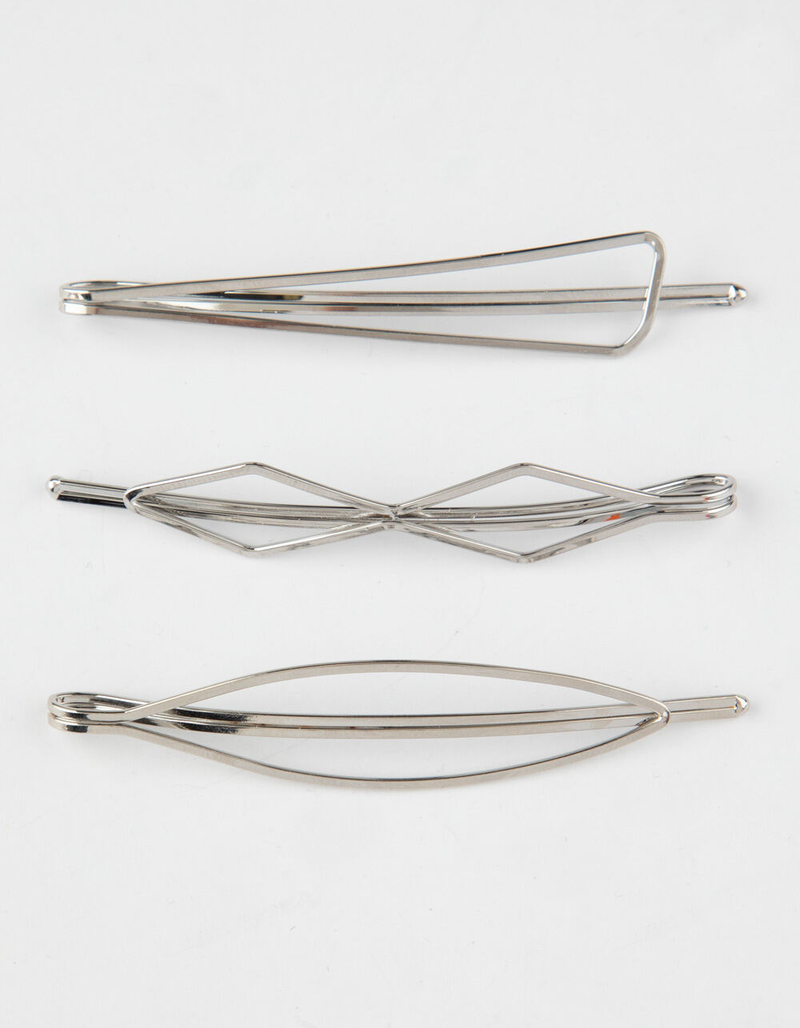 FULL TILT 3 Pack Geo Shape Silver Clips image number 0