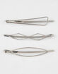 FULL TILT 3 Pack Geo Shape Silver Clips image number 1