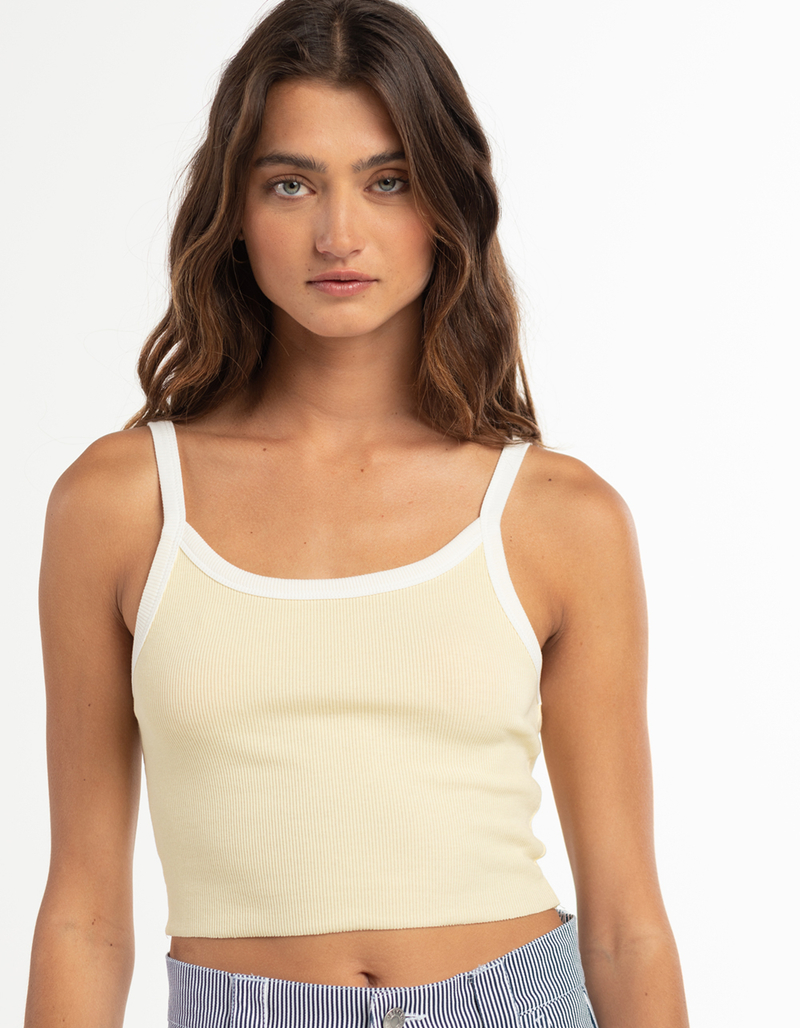 HEART & HIPS Womens Ringer Rib Tank Top image number 0