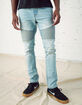 RSQ Mens Slim Taper Light Wash Jeans image number 2