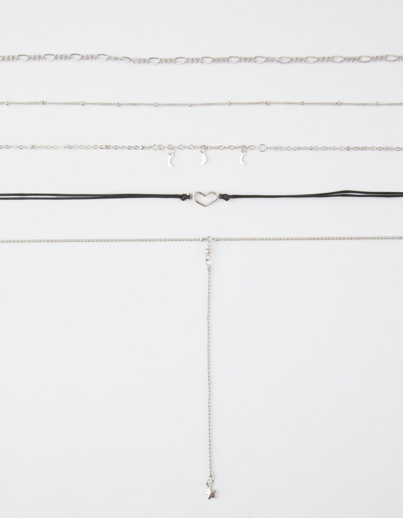 FULL TILT 5 Pack Moon & Open Heart Choker Set image number 0