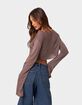 EDIKTED Sheer Raw Hem Crop Top image number 4