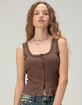 RSQ Womens Lace Trim Button Front Cami image number 2