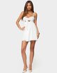 EDIKTED Embroidered Tie Front Cutout Mini Dress image number 1