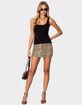 EDIKTED Leopard Printed Denim Mini Skirt image number 2