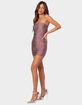 EDIKTED Cece Shiny Gathered Mini Dress image number 4