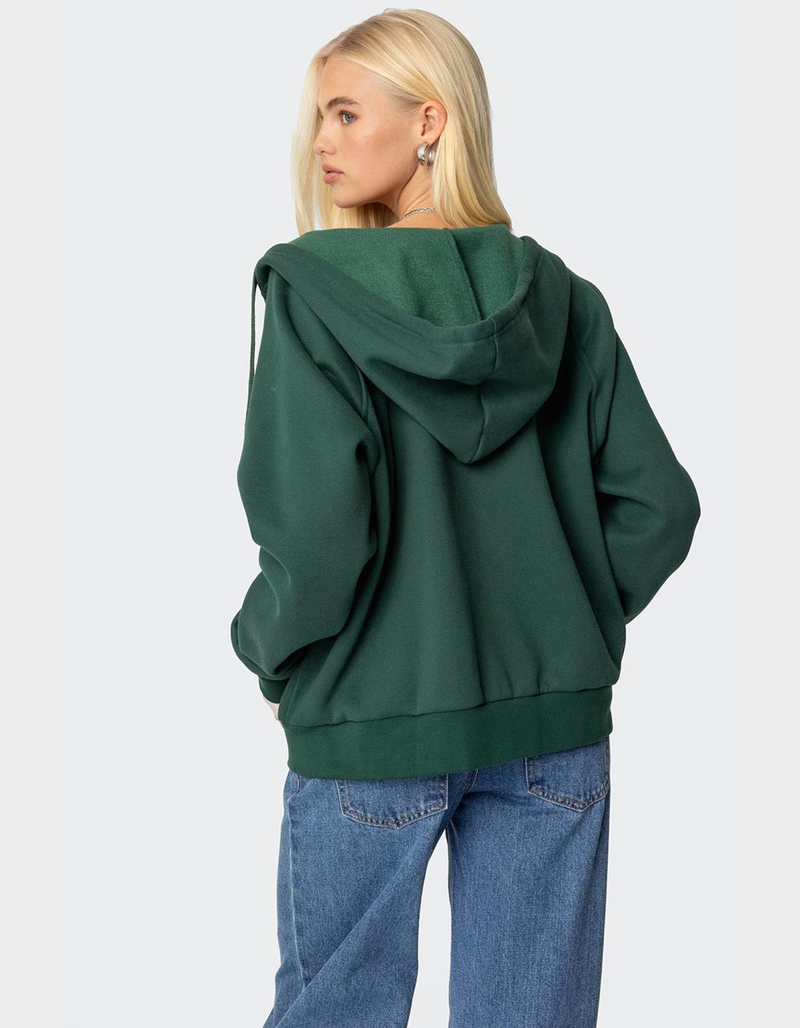 EDIKTED 1980 Oversized Zip Up Hoodie image number 1