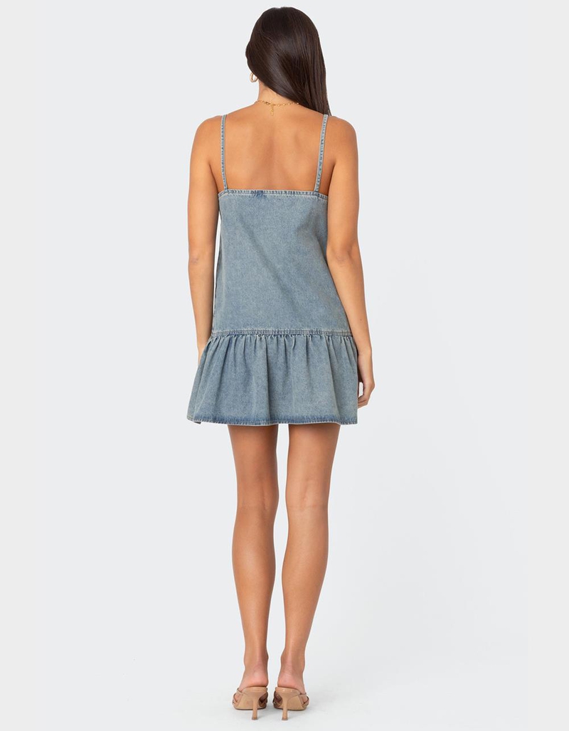 EDIKTED Dylan Denim Mini Dress image number 3