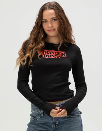 STRANGER THINGS Womens Long Sleeve Baby Tee Primary Image