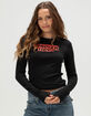 STRANGER THINGS Womens Long Sleeve Baby Tee STRANGER THINGS Womens Long Sleeve Baby Tee