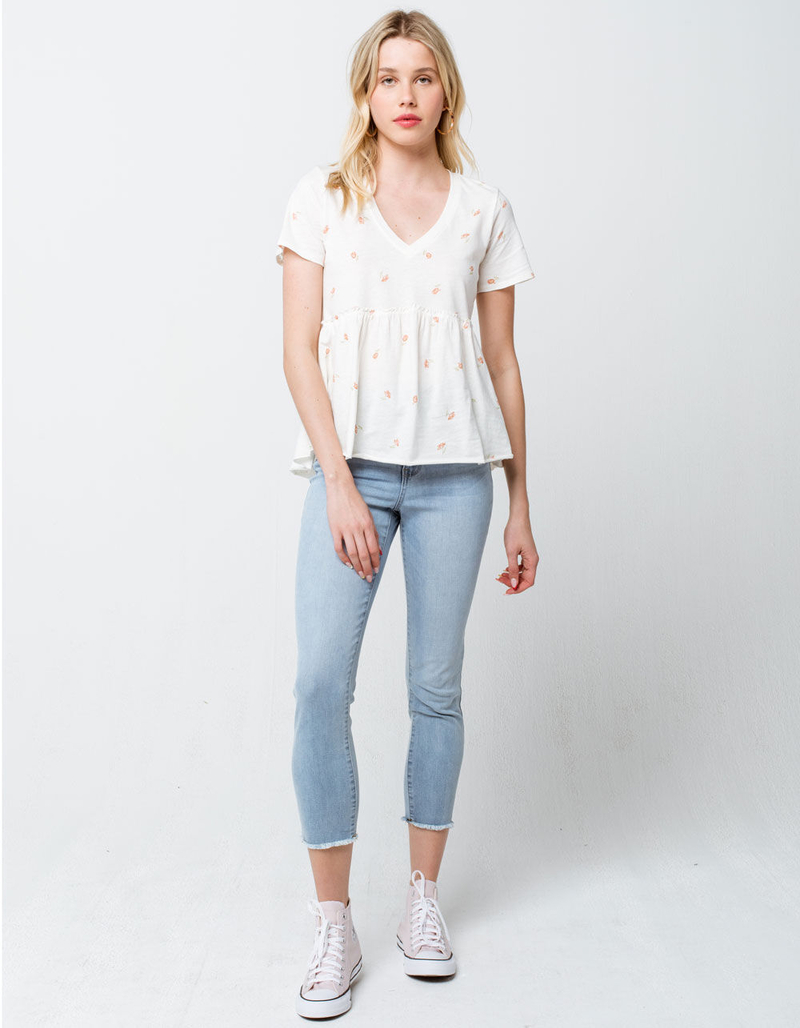 COCO & JAIMESON Floral Womens Babydoll Top image number 3