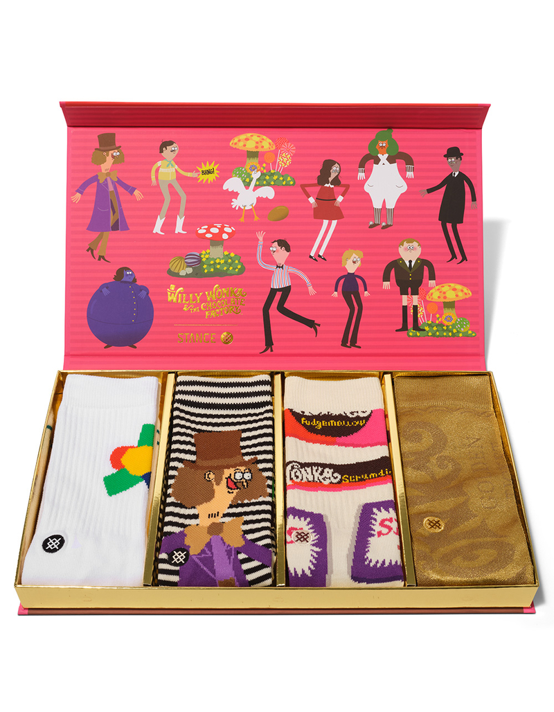 STANCE x Jay Howell Willy Wonka Mens Crew Socks Box Set image number 1