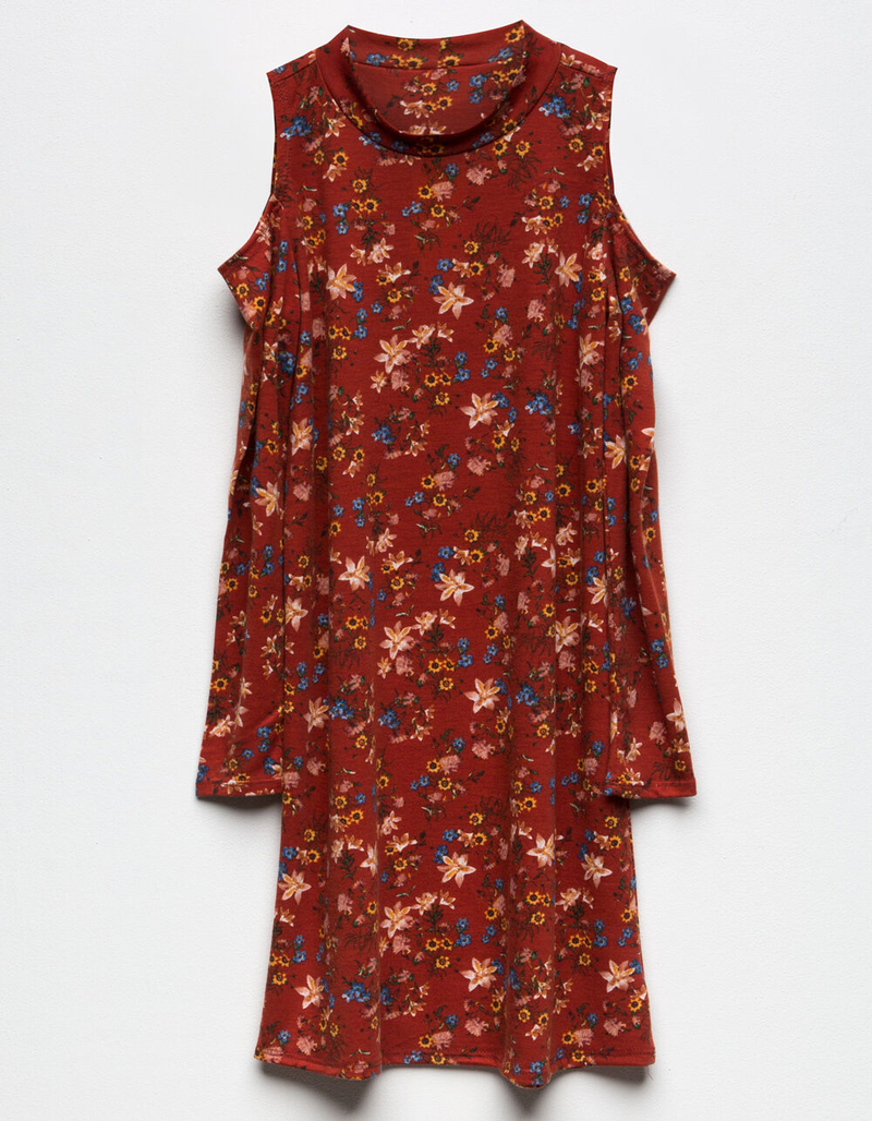 H.I.P. Floral Girls Cold Shoulder Dress image number 0
