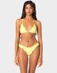 EDIKTED Golden Ruffle Edge Triangle Bikini Top image number 1