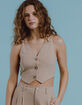 WEST OF MELROSE Womens Linen Vest image number 3