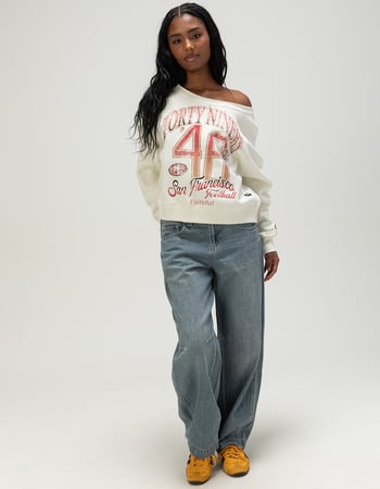 THE WILD COLLECTIVE San Francisco 49ers Womens Off The Shoulder Sweatshirt Alternative Image