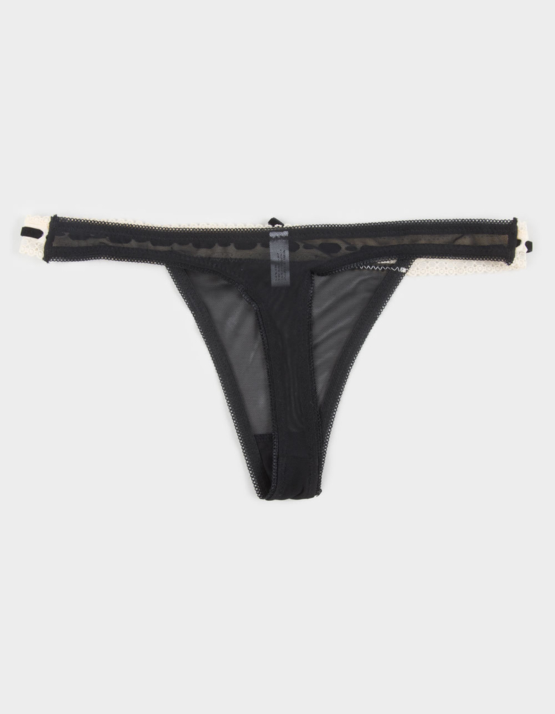 FULL TILT Ribbon Lace Trim Thong image number 1