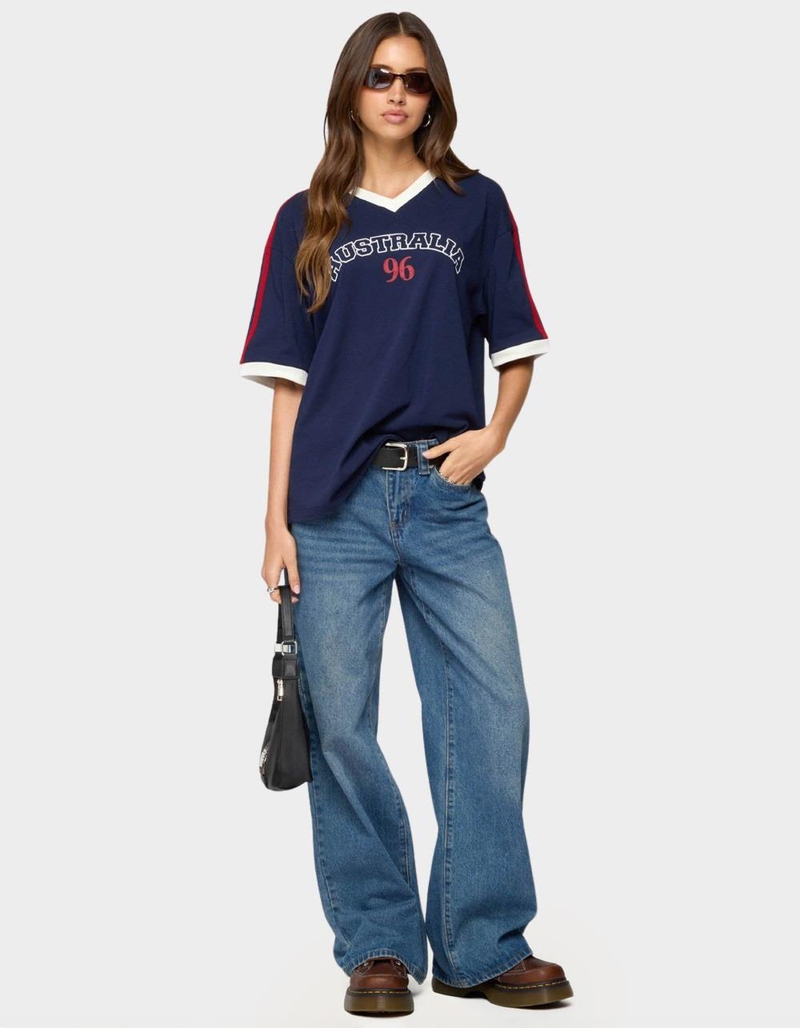EDIKTED Australia 96 Contrast Oversized Tee image number 4