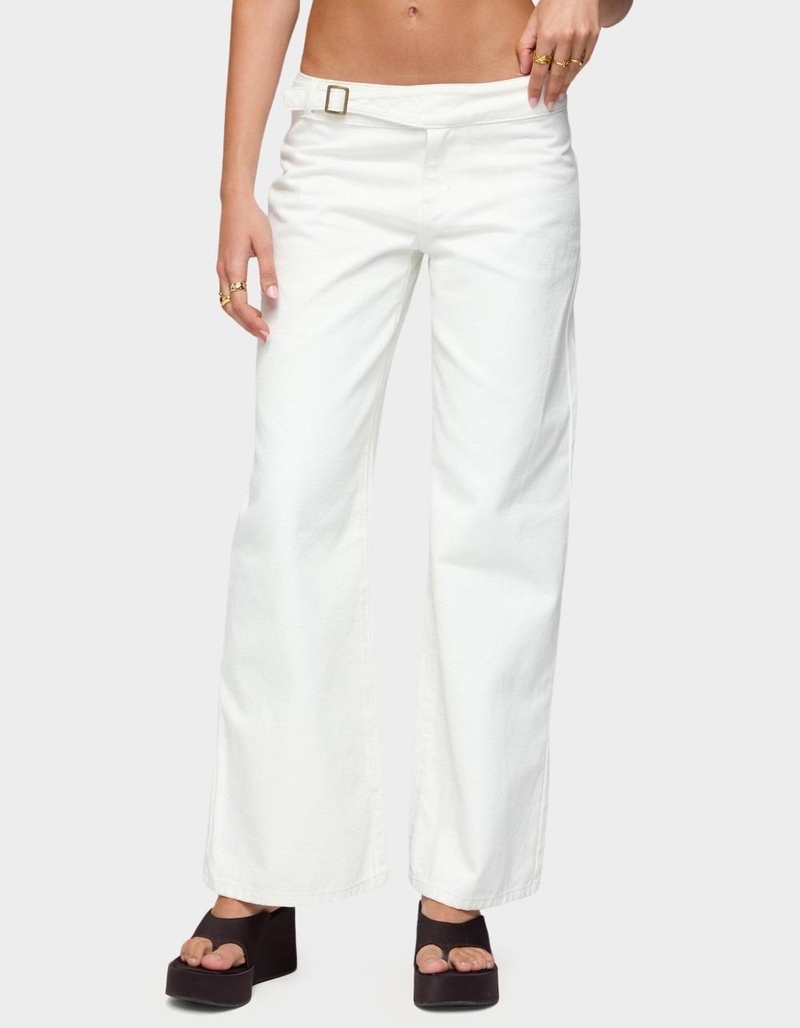 EDIKTED Buckle Low Rise Straight Leg Pants image number 0