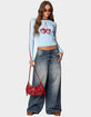 EDIKTED Skater Girl Washed Low Rise Jeans image number 2