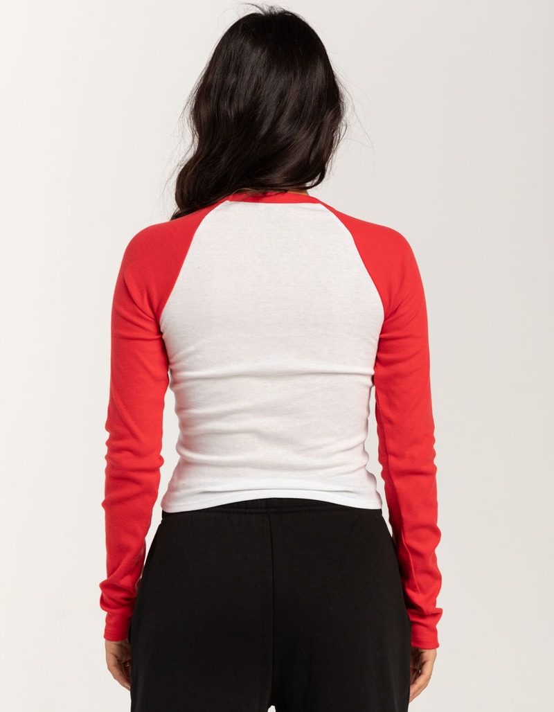 RSQ x Peanuts Holiday Womens Snoopy Long Sleeve Raglan Tee image number 3