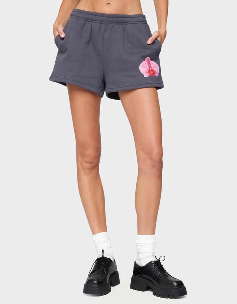 EDIKTED Orchid Babe Sweat Shorts image number 0
