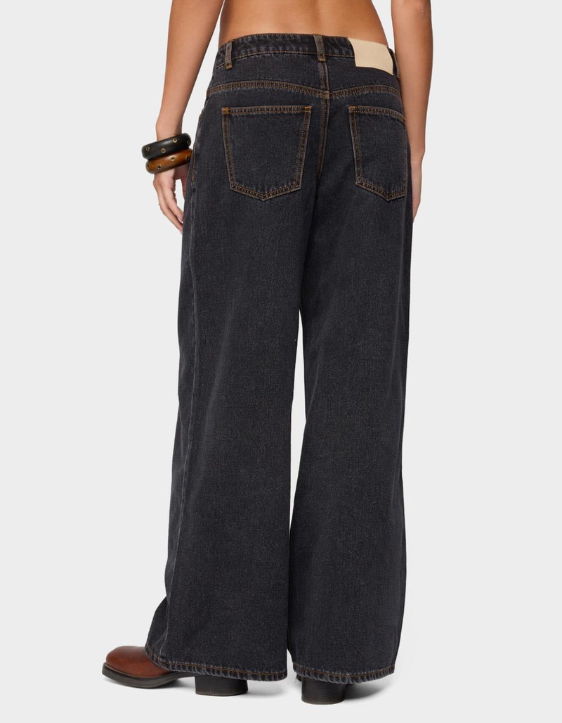 EDIKTED Contrast Stitch Low Rise Baggy Jeans image number 2