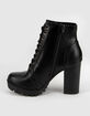 SODA Lace Up Womens Heeled Combat Boots image number 3