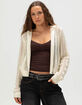 RSQ Womens Open Knit Zip-Up Hooded Sweater image number 6
