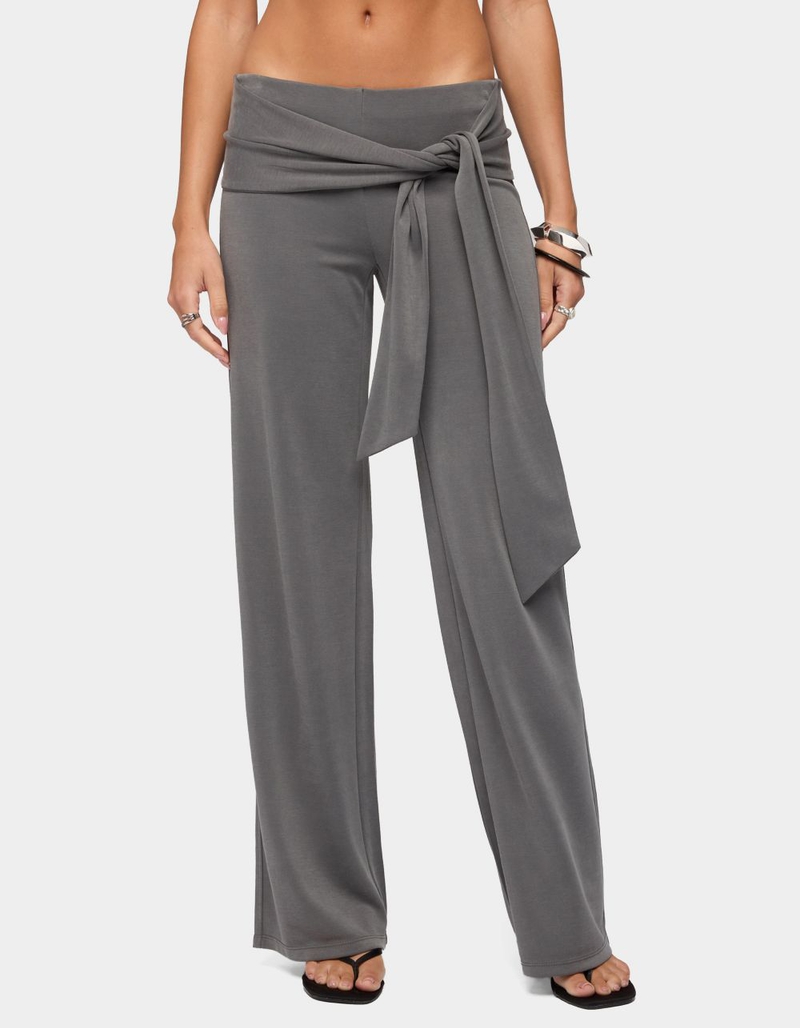 EDIKTED Xyla Straight Leg Tie Pants image number 0