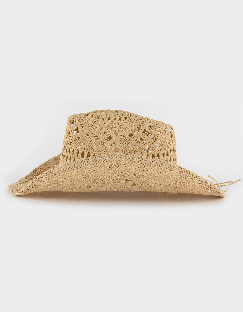 Laser Cut Straw Womens Cowboy Hat image number 2