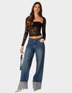 EDIKTED Vesper Cuffed Low Rise Jeans image number 5