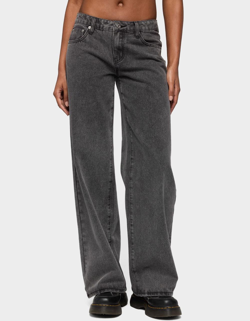 EDIKTED Tall Raelynn Washed Low Rise Baggy Jeans image number 0