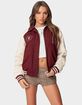 EDIKTED Varsity Oversized Bomber Jacket image number 1