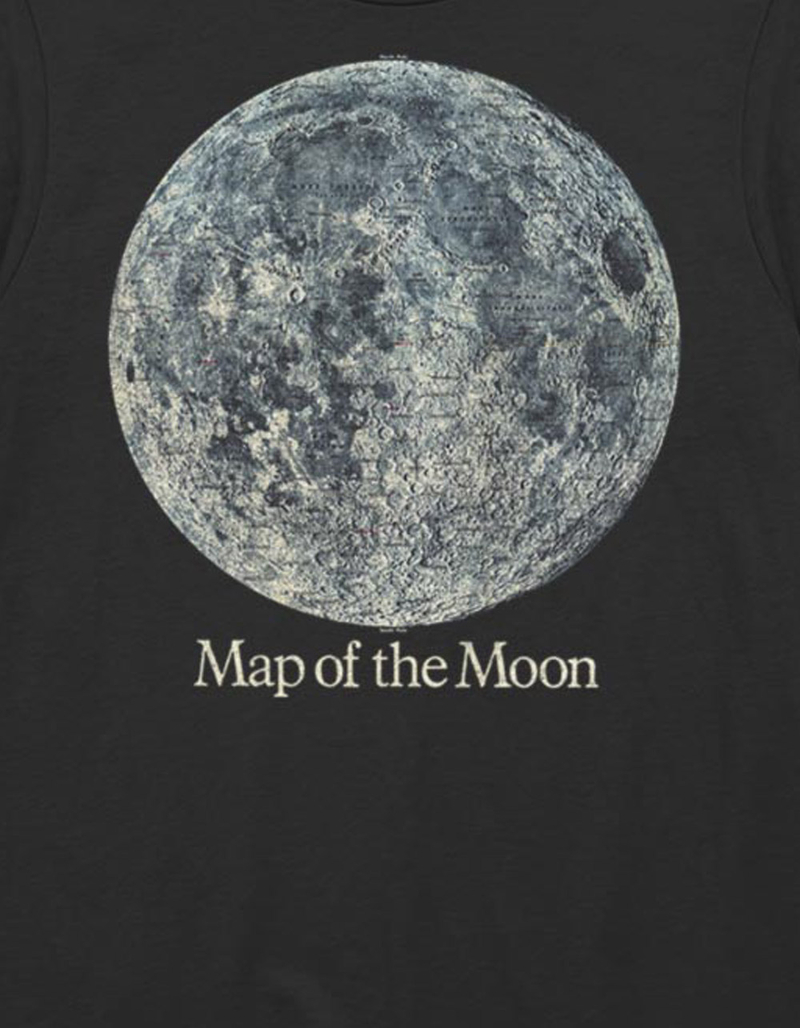 MOON Surface Map Unisex Tee image number 1
