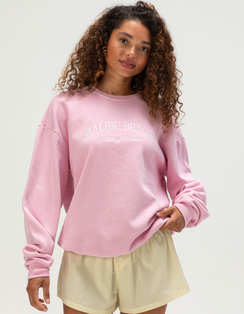 RSQ Womens Malibu Embroidered Crewneck Sweatshirt Primary Image