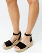 QUPID Ankle Strap Curved Espadrilles Black Womens Sandals image number 1