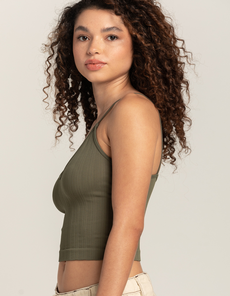 SKY & SPARROW Seamless V-Neck Womens Rib Cami image number 1