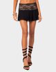 EDIKTED Mesh & Lace Mini Skirt image number 1