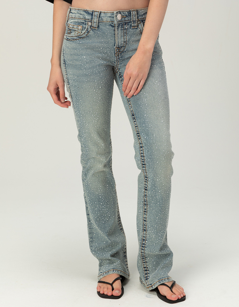TRUE RELIGION Becca Mid Rise Big T Crystal Womens Bootcut Jeans image number 2
