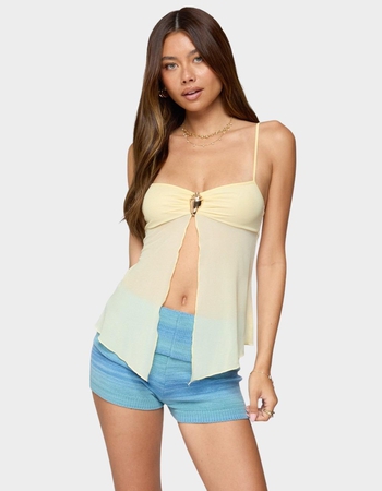 EDIKTED Reeve Split Front Sheer Mesh Top Primary Image