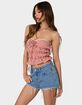 EDIKTED Lanna Gingham Elastic Scrunch Top image number 1