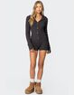 EDIKTED Hooded Cable Knit Romper image number 1