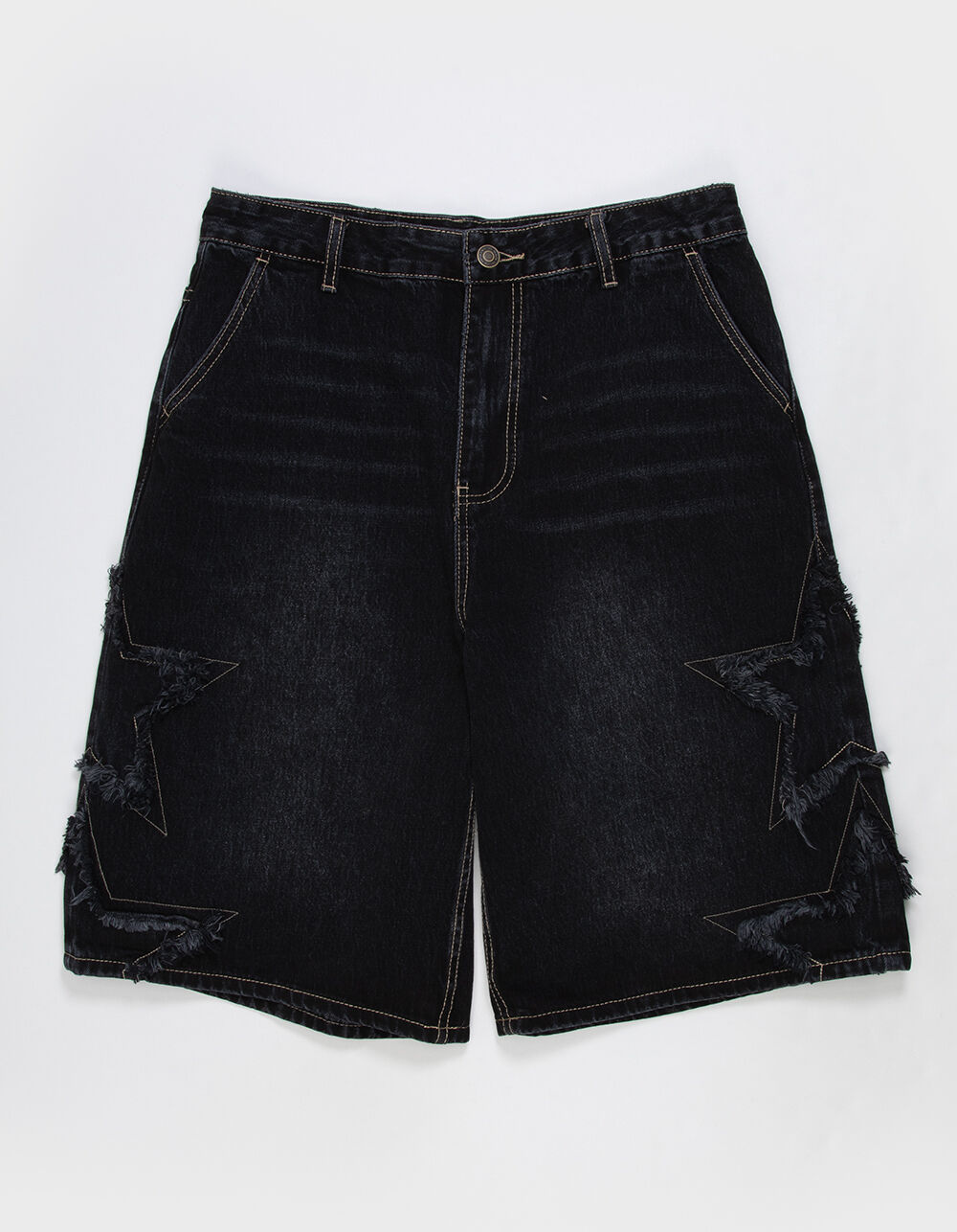 【BELVET】Star logo rigid Denim Jorts 黒色 Star logo rigid Denim Jorts – BELVET
