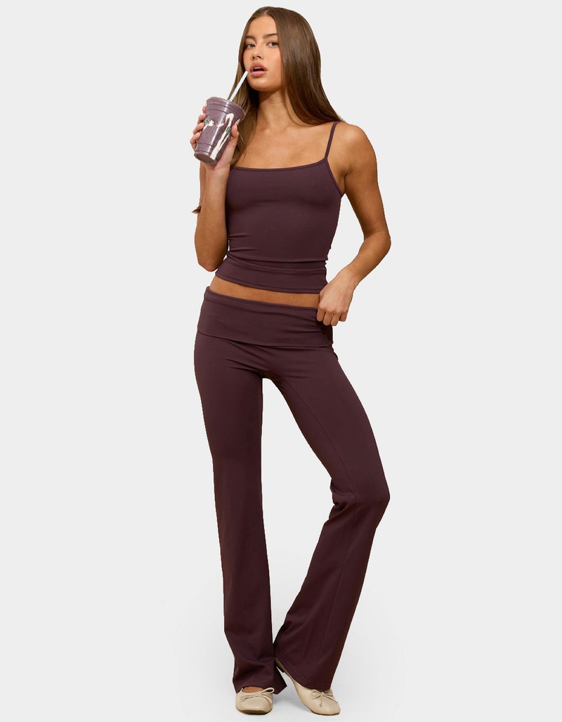 EDIKTED Oriane Foldover Flared Leggings image number 3