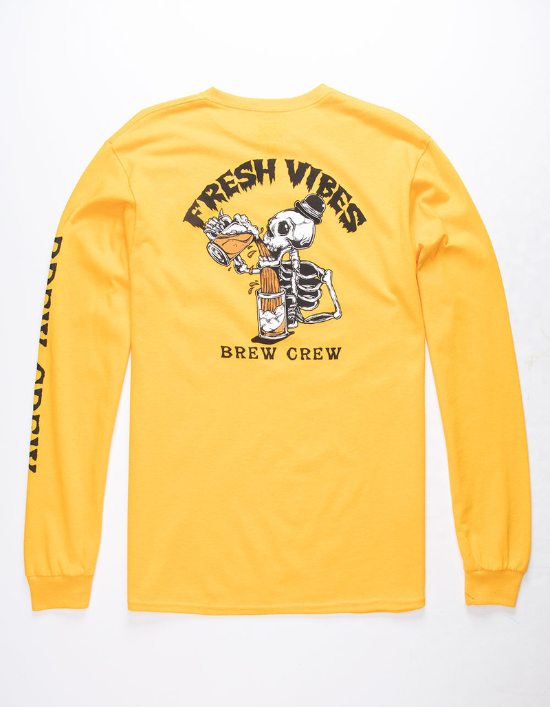 FRESH VIBES Brew Crew Gold Mens T-Shirt image number 0