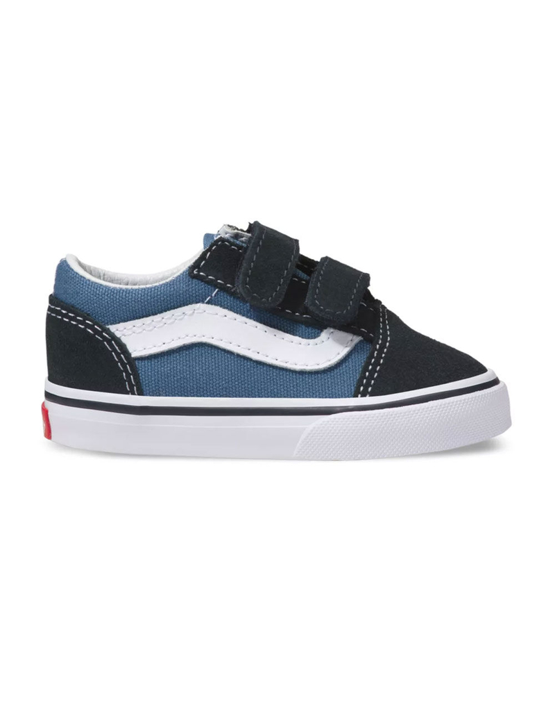 VANS Toddler Old Skool Navy Velcro Shoes image number 3