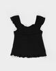 RSQ Girls Cinch Western Charm Top - BLACK