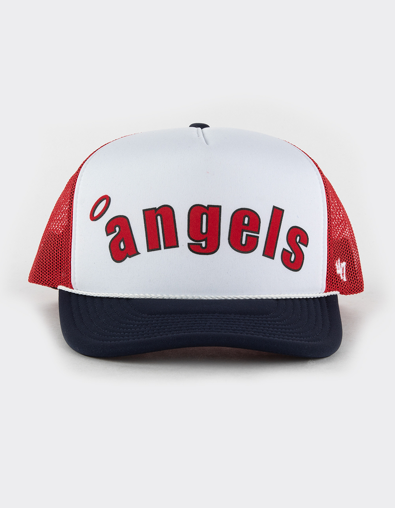 47 BRAND Los Angeles Angels Cooperstown Rewind Script '47 Trucker Hat image number 0