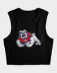 FRESNO STATE UNIVERSITY Distressed Primary Logo Womens Cropped Tank Top image number 4